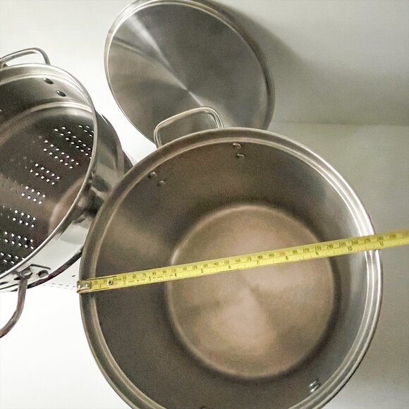 Vintage Lagostina 1901 V01K 3 Piece Pasta Pot Set 10qt Pentola Stainless Steel - Picture 6 of 7